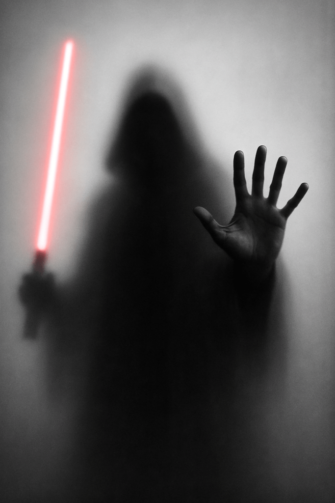 磨砂玻璃后的虚实对比剪影