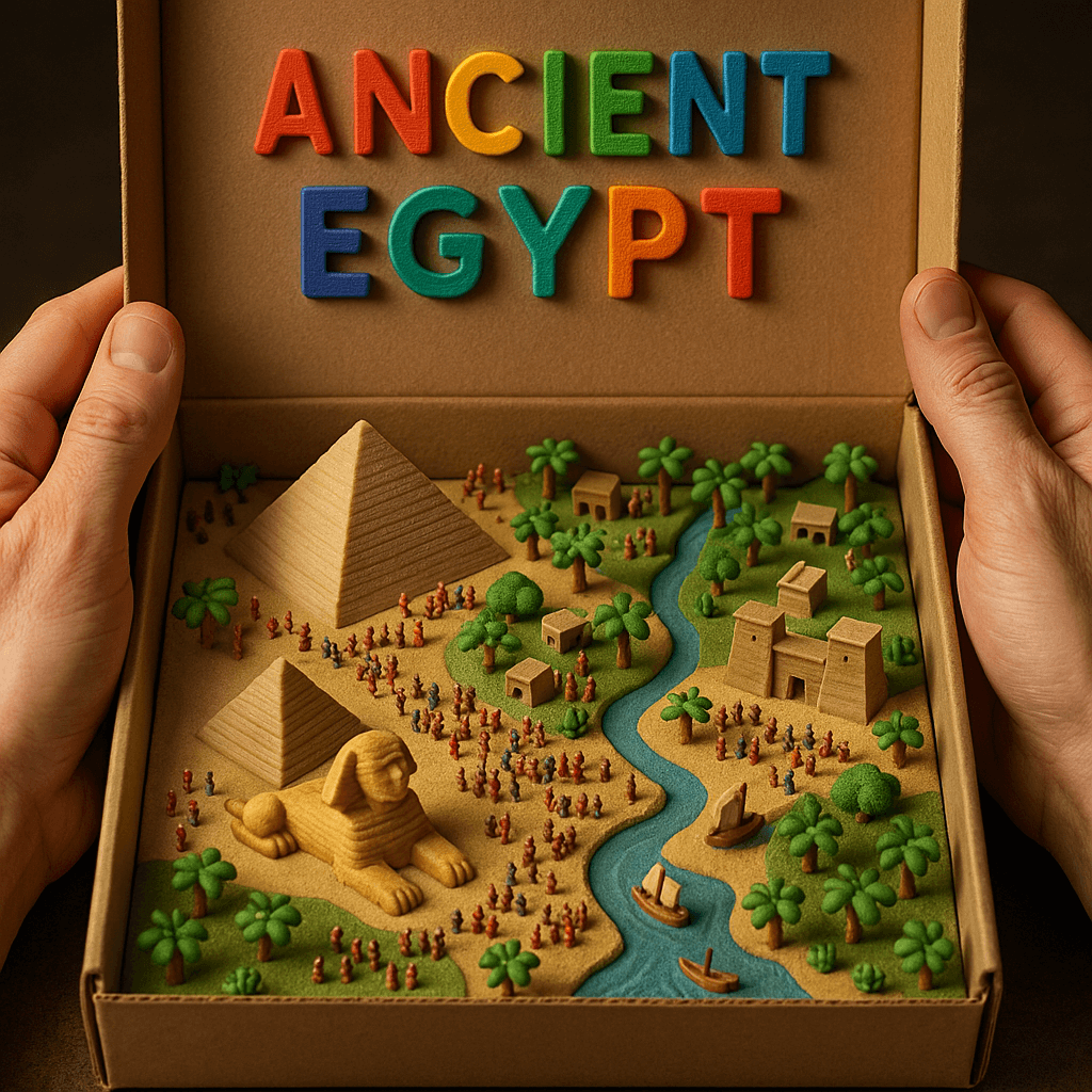 玩具盒中的国家立体模型