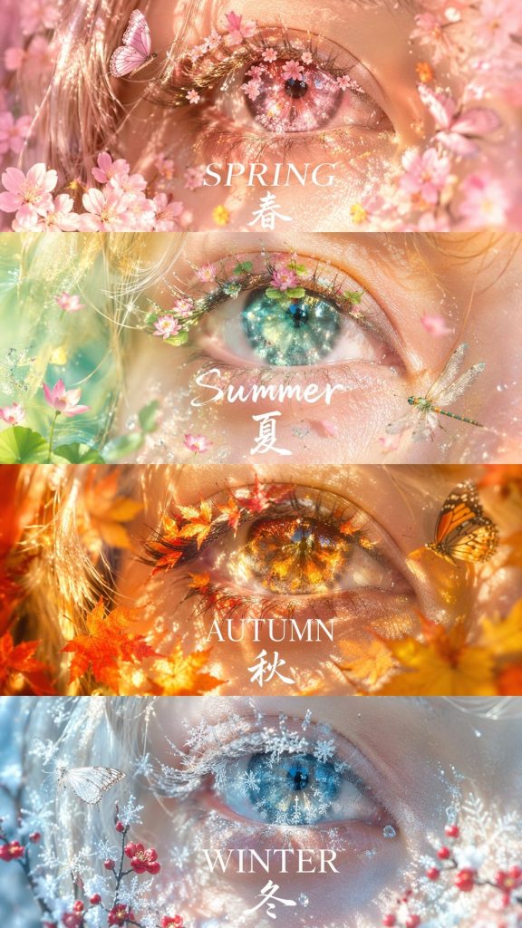 春夏秋冬眼部特写