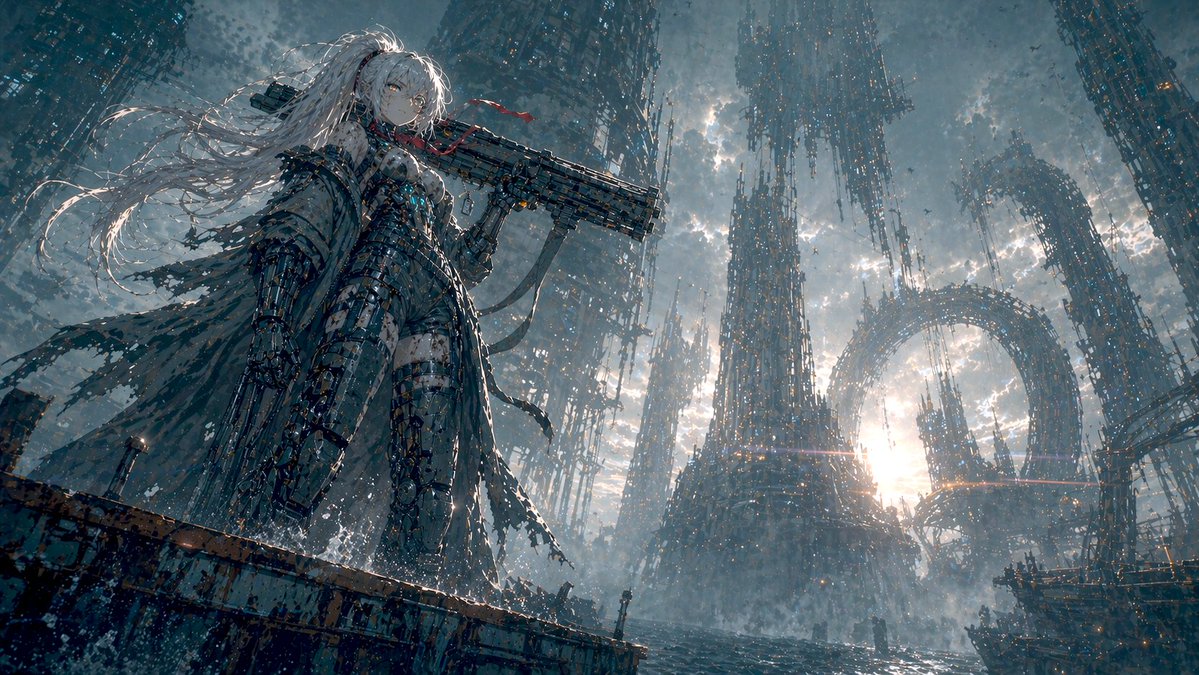 Mecha Girl Sea-City Key Visual