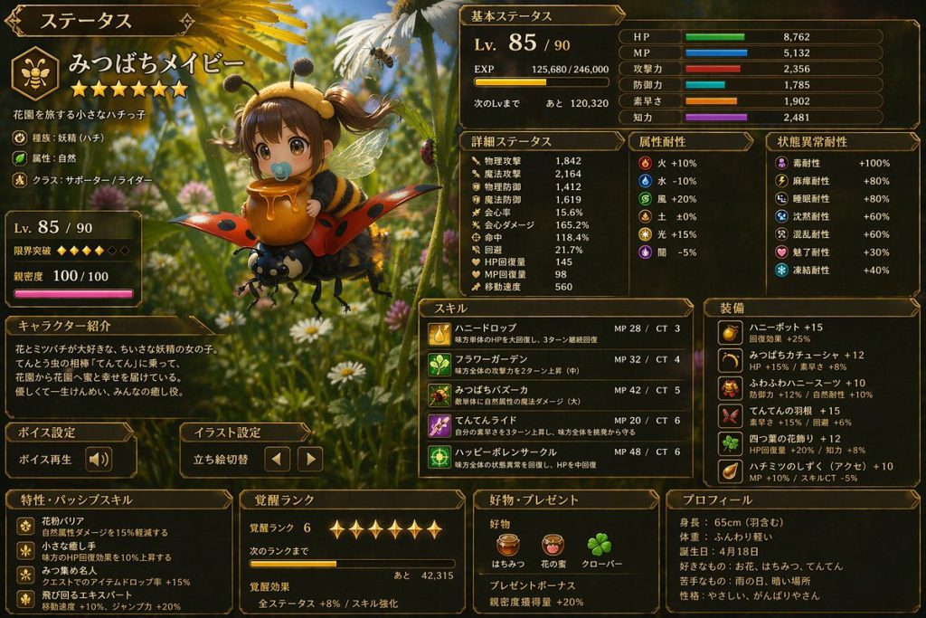 Japanese RPG Status Screen